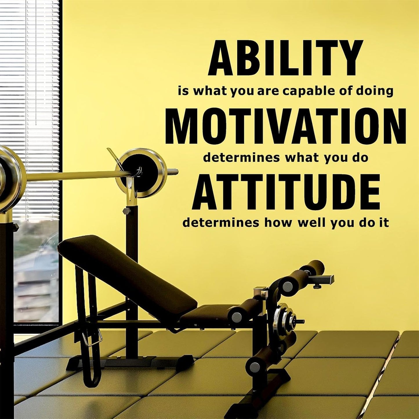 Inspirational Quotes Wall Stickers Large Vinyl Positive Saying Wall Decals Black Postive Quote Stickers Inspirational Lettering Decals Gym Motivational Quotes Stickers for Office Gym Home Decor