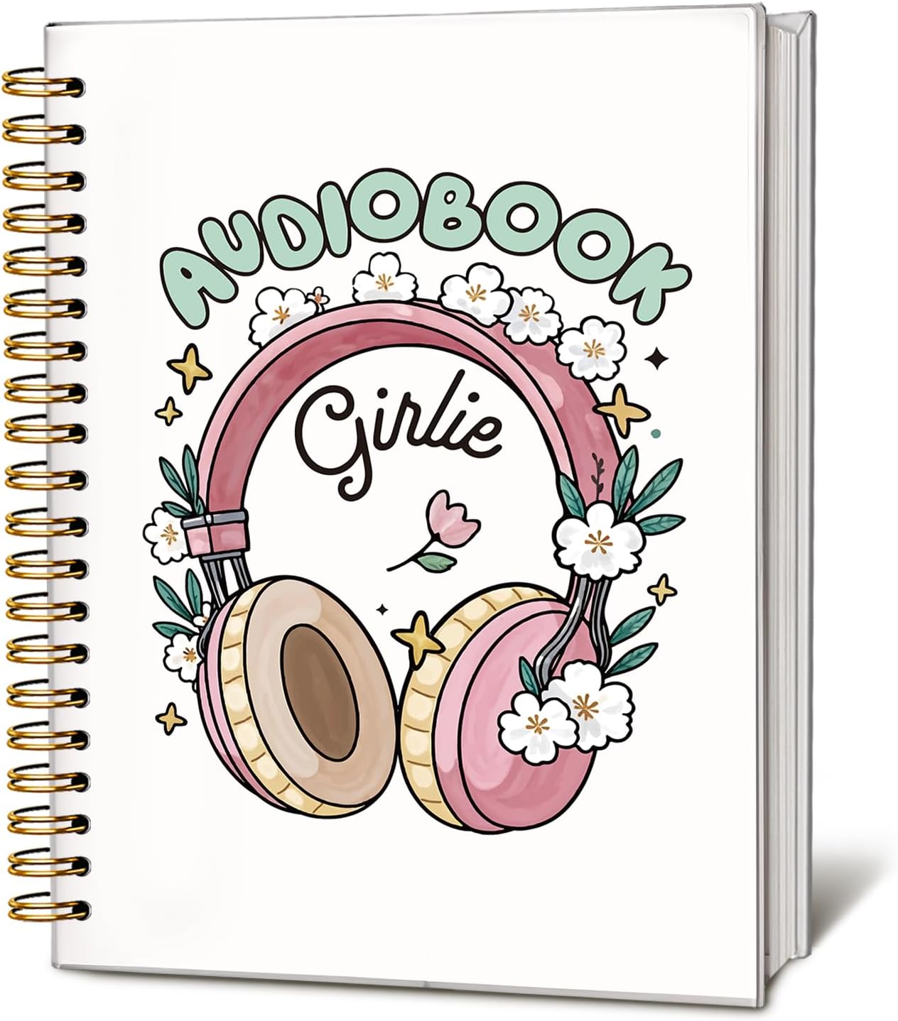 Audio Book Girlie Notebook, Audio Book Lover Gifts Notebooks for Note Taking, Audiobook Reading Journal for Books Lovers, Audiobook Reader Journals for Writing, 5.5x8.3 Inch