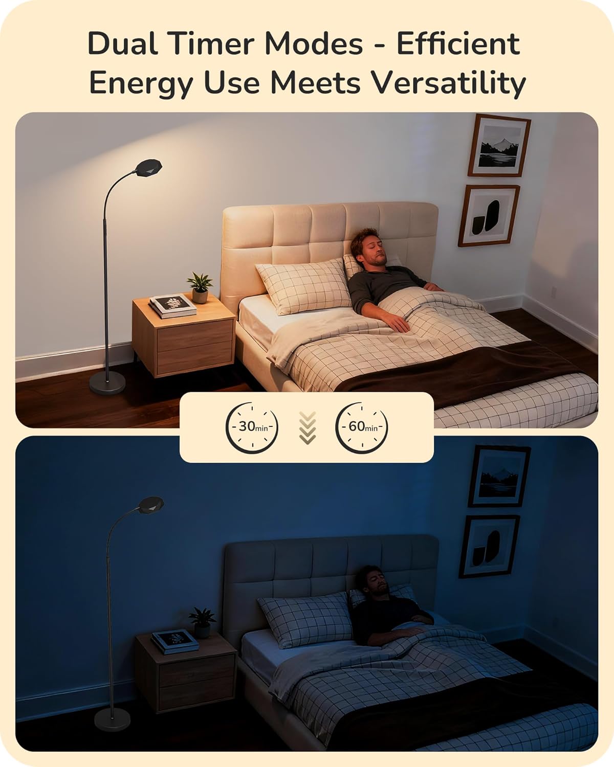 EDISHINE LED Floor Lamp, 1300LM Super Bright Reading Floor Lamps for Living Room, Dimmable 4 Color Temperature Standing Lamp, Remote & Touch Control, Adjustable Gooseneck Lamp for Bedroom Office Black