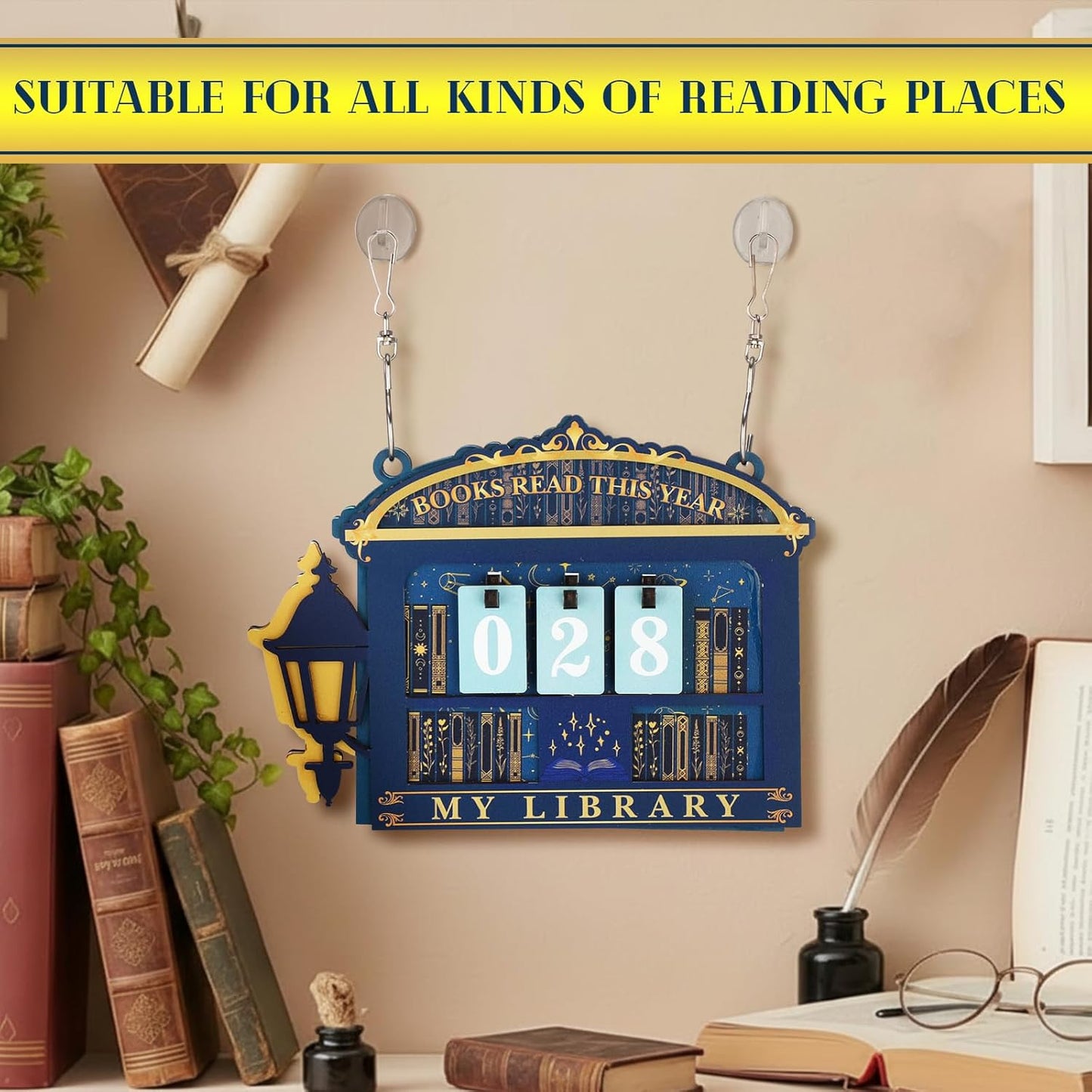 Books Read This Year Counter Constellation Stack of Books Read Tracker Wooden Hanging Book Counter Sign Astrology Bookshelf Decoration Challenge Bookish Gifts for Book Lovers Teachers