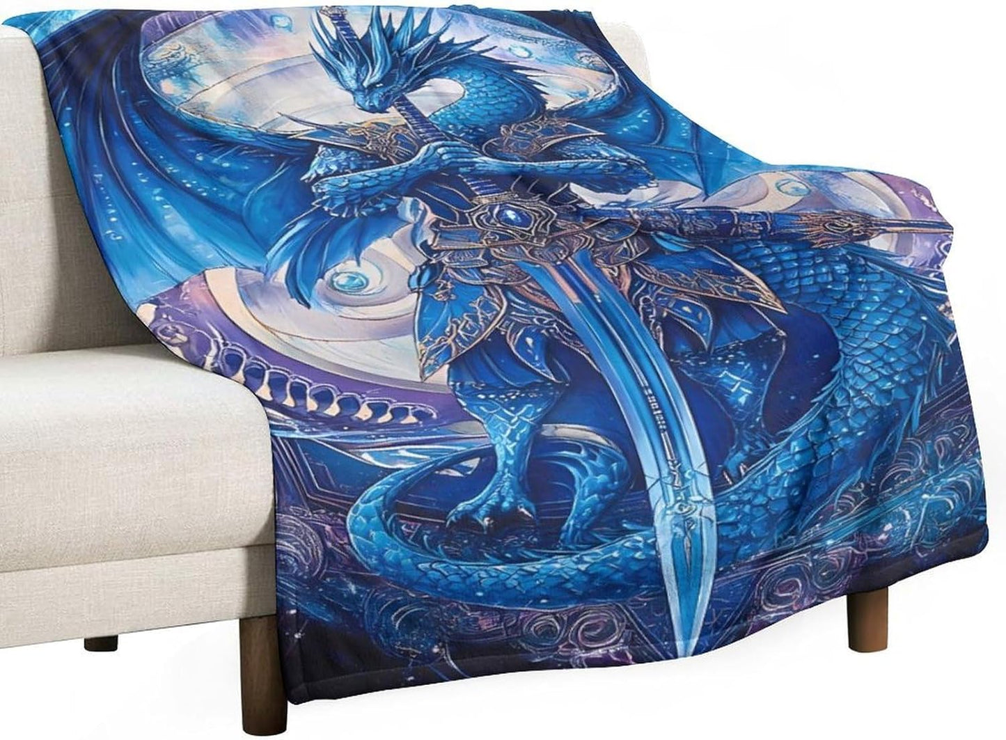 Dragon Dragonsword Throw Blanket for Couch Bed Plush Cozy Fuzzy Flannel Blanket for All Season 30"x50"