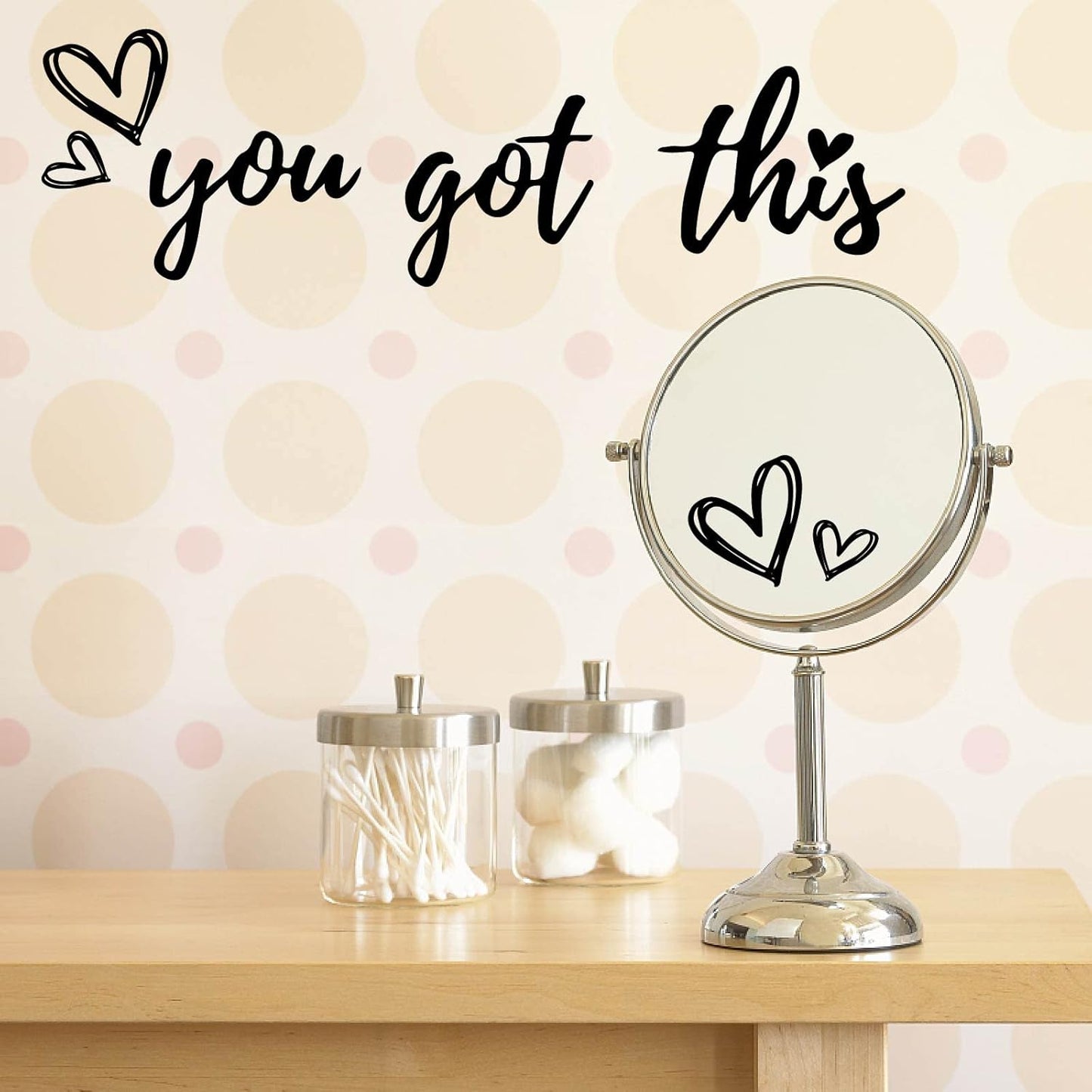 PLIGREAT You Got This Quotes Wall Stickers, Peel and Stick Wall Decals, Removable Vinyl Art Letters Walls Sticker for Bedroom Living Room Home Office Decorations Indoor Window Art Decor
