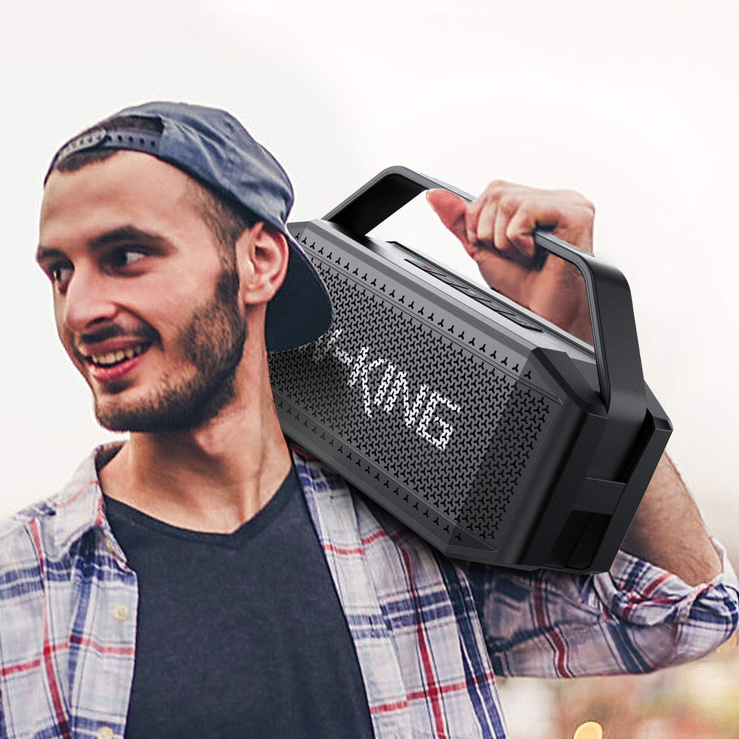W-KING Loud Bluetooth Speaker, 100W Max IPX6 Portable Outdoor Speakers Bluetooth Wireless/60W Deep Bass Radiator/2 Subwoofer/2 Pairing/40H/TF/AUX/EQ, IPX6 Party Big Large Waterproof Speaker Boombox