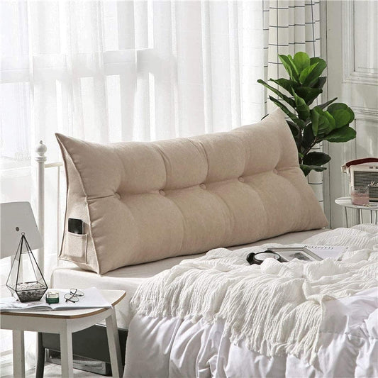 Reading Pillows Headboard Backrest Upholstered Bedside Large Back Cushion Linen Backrest Positioning Support Pillow(Size:200x50x20cm,Color:E)