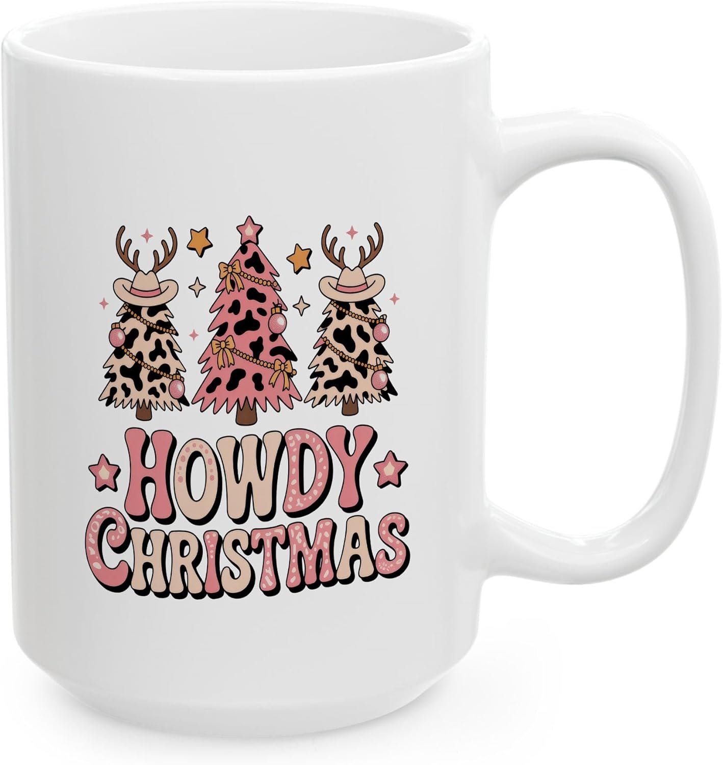 Funny Leopard Tree Howdy Christmas White Mugs, 11oz 15oz Drinking Cups, Kitchen Décor, Gifts For Book Lovers