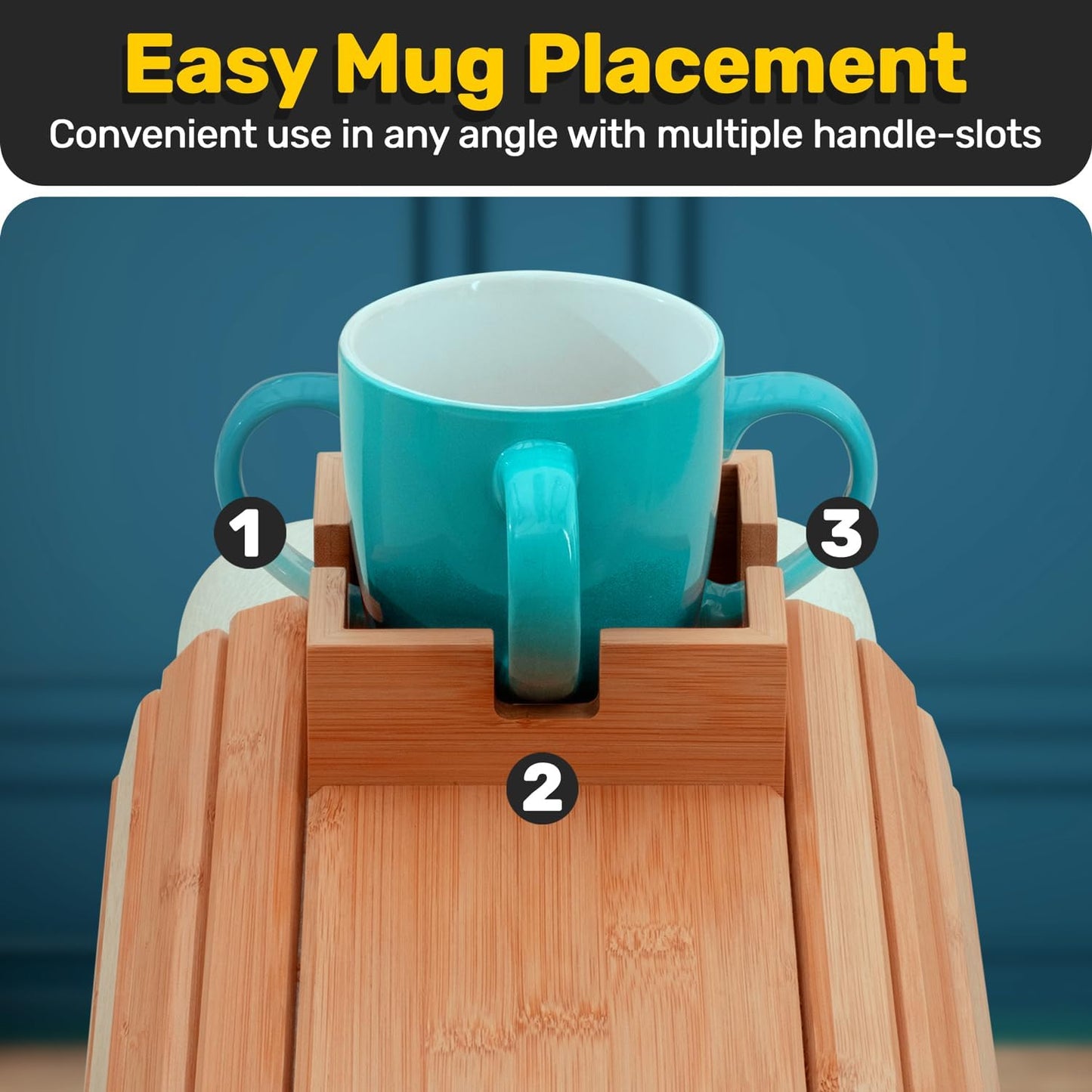 Bamboo Couch Cup Holder, Couch Arm Table & Couch Armrest Tray with Couch Cup Holder Tray Table for Couch, or Loveseat