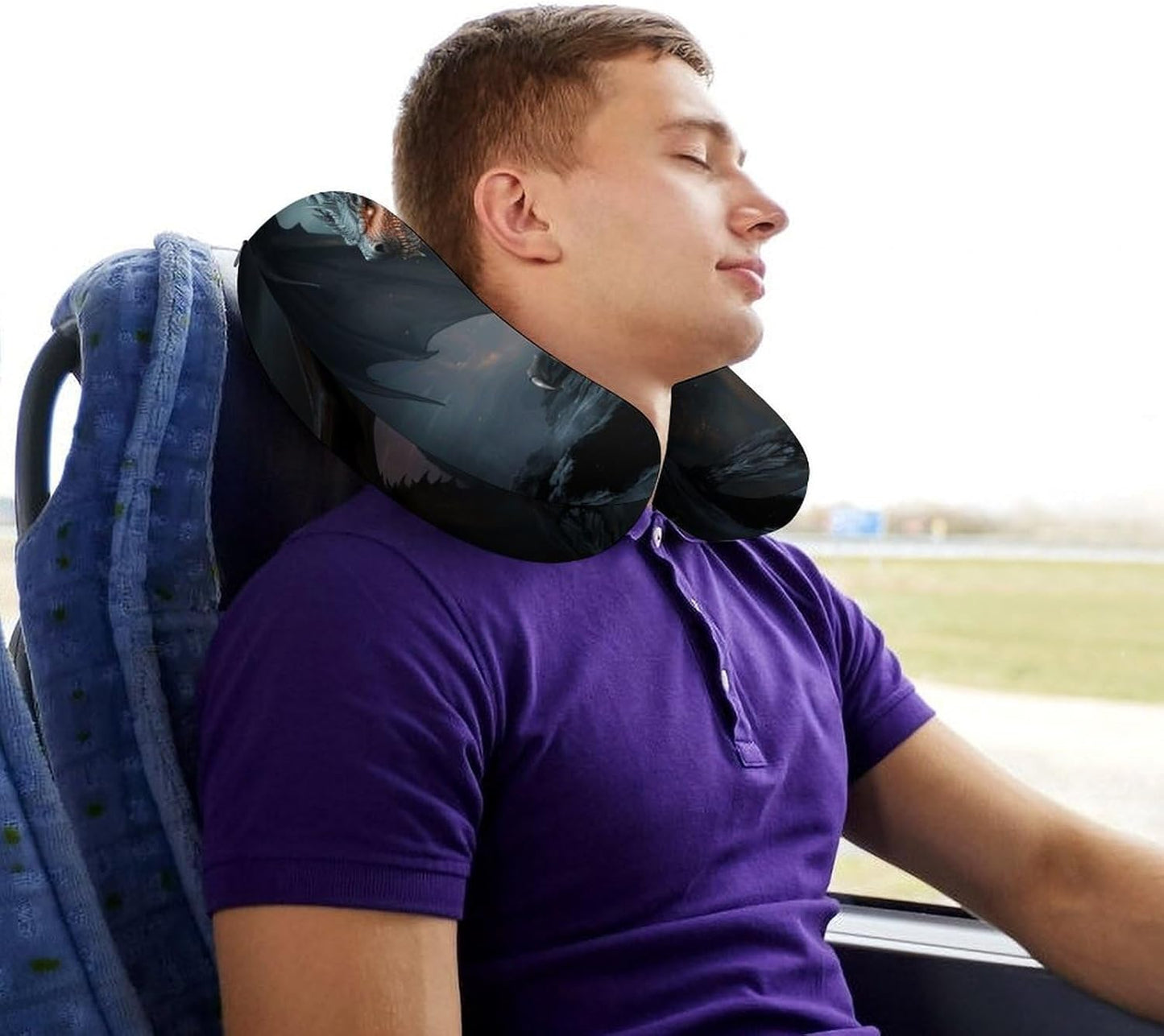 Cool Dragon Neck Pillow Memory Foam U Shaped Pillows Portable Pillows for Shoulder Travel Head Support Pillow with Concealed Zipper for Airplane Car Home Office