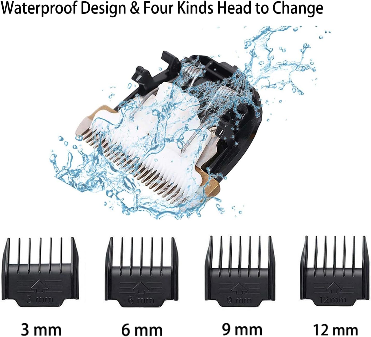 Highdas Dog Grooming Kit Clippers, Low Noise, Electric Quiet, Rechargeable, Cordless, Pet Hair Thick Coats Clippers Trimmers Set, Suitable for Dogs, Cats, and Other Pets (Gold)