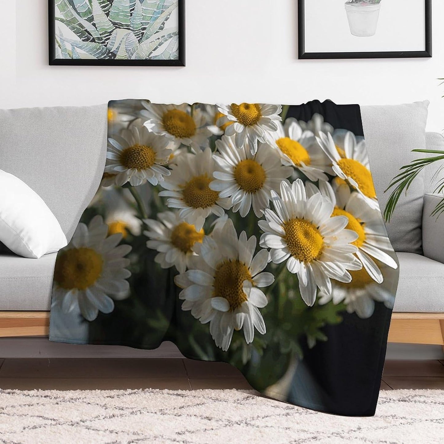Handful of Daisies Throw Blanket for Couch Super Soft Warm Lightweight Throw Blankets Cozy Flannel Bed Blanket Cute Decorative Blankets for All Seasons Home Decor Gift 30"*40"（76 * 100cm）