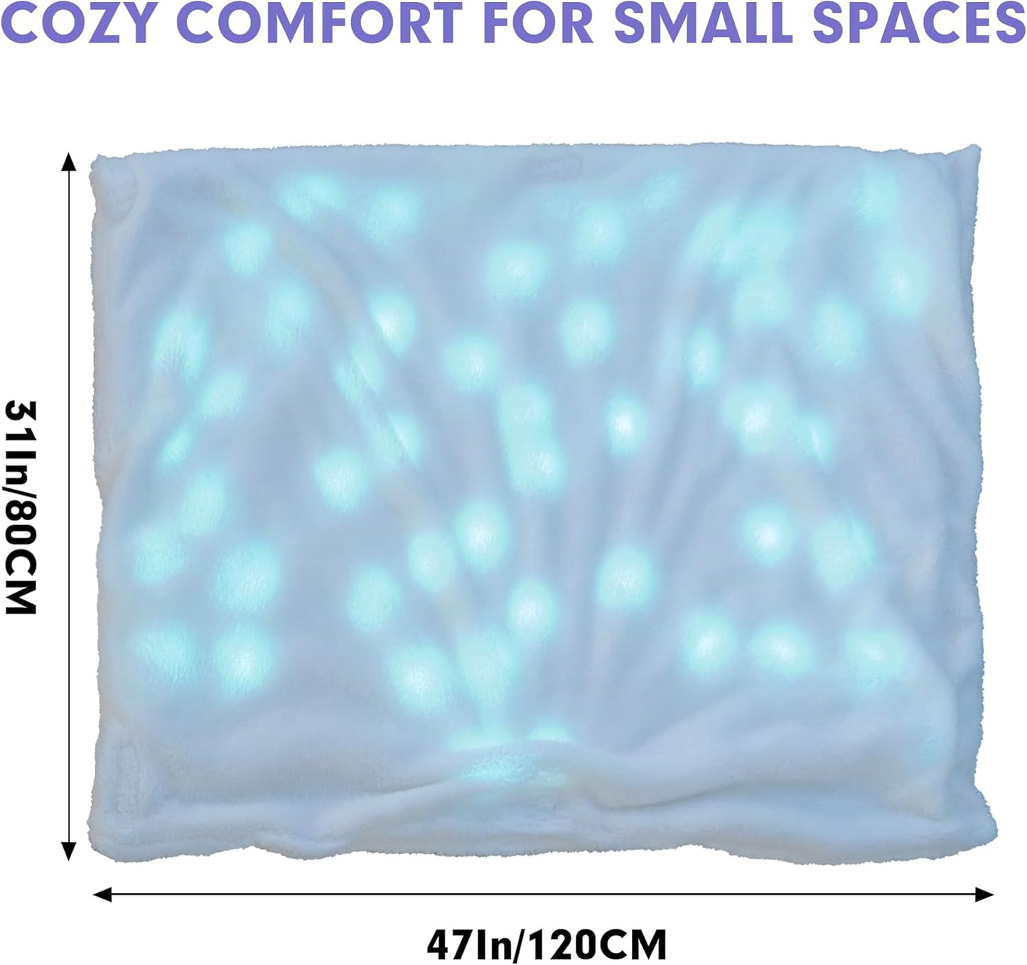 Sensory Blankets with Lights for Kids | A Unique Gift Soft LED Light Up Plush Throw, Cozy & Rechargeable – Perfect for Sensory Rooms, Therapy Clinics, Special Ed, and Quiet Spaces (31"x47")