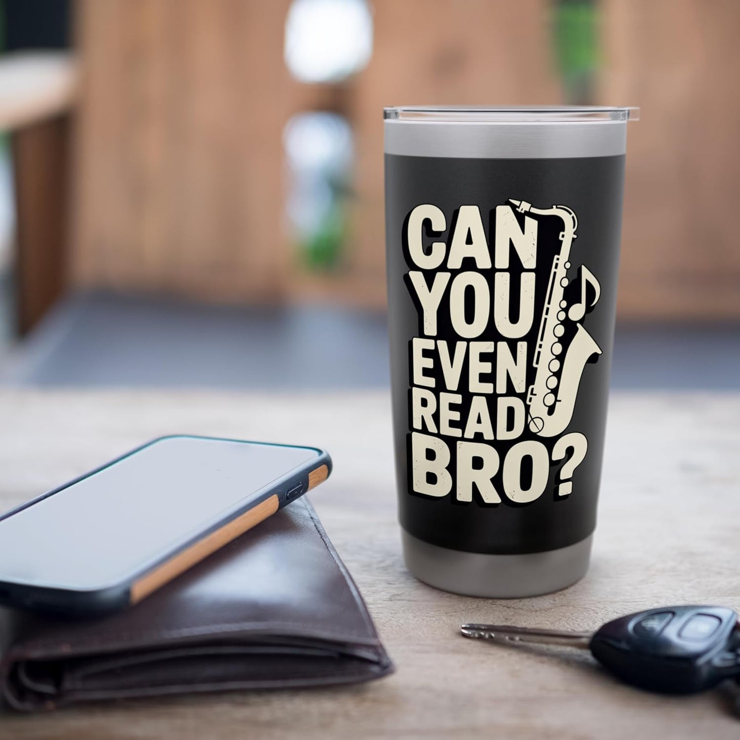Can You Even Read Bro Saxophone Music Joke Stainless Steel Insulated Tumbler