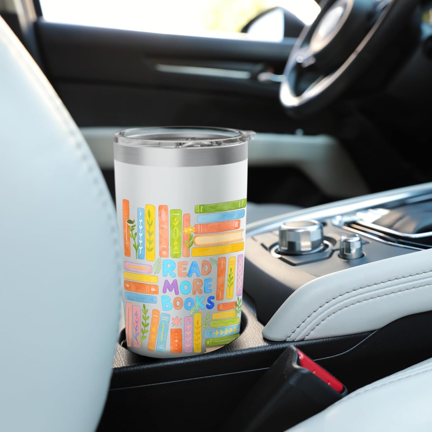 Read More Books | Colorful Watercolor Reader Design Stainless Steel Insulated Tumbler
