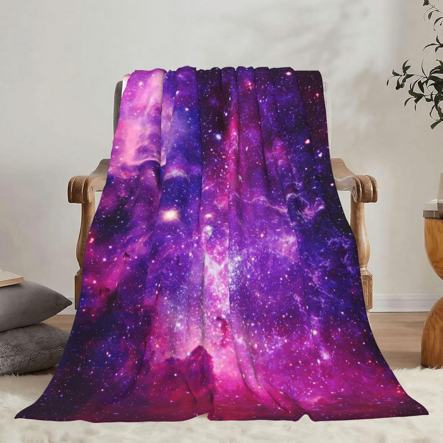 Bursting Galaxy Throw Blankets All Season Ultra Soft Warm Fleece Blanket for Home Bed Sofa Couch Chair Outdoor Travel Camping 80x60 Inch