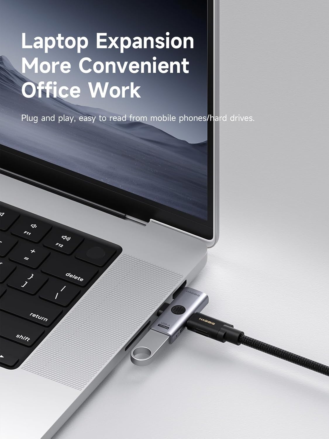 Hagibis USB-C Splitter with 100W Fast Charging and 10Gbps USB 3.2, 2 in 1 OTG Adapter for iPhone 16/15 Pro Max, iPad Pro, MacBook, Rog Ally, Steam Deck, Quest 3 2 (TUA08 USB + PD)