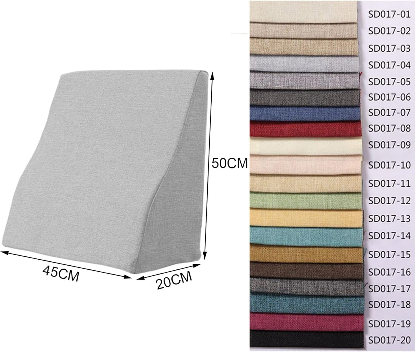 Triangle Memory Foam Pillow Surgery Relaxing Back Adjustable Head Support Cushion for Acid Reflux Sleeping Reading Leg Elevation Snoring (Colour: Dark Gray Size: 50 x 45 x 20 cm)