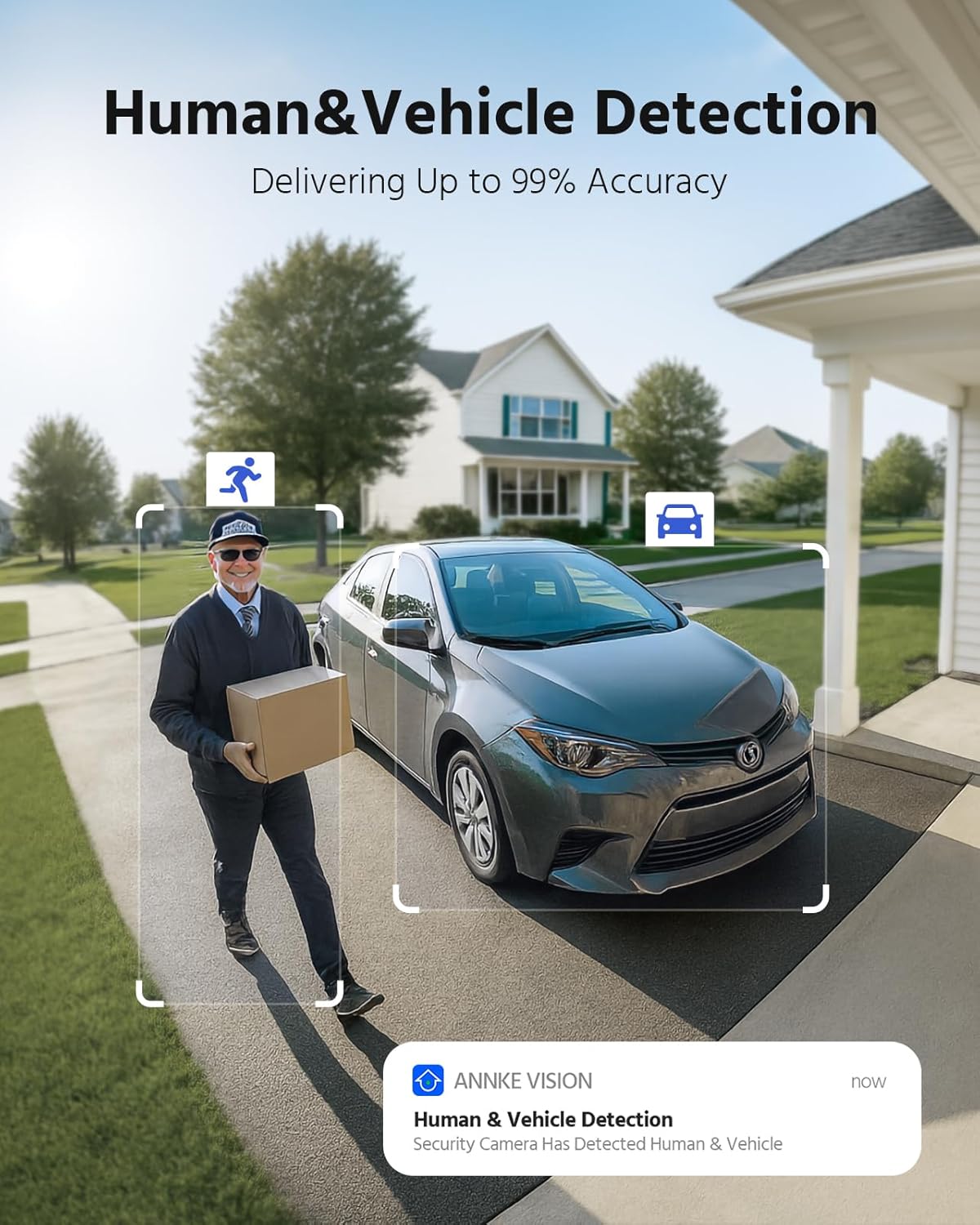ANNKE FCD800 4K 8MP Dual Lens PoE Security Camera, 180°Panoramic View, Smart Dual Light Color Night Vision, Two-Way Audio, Light&Sound Alarm, AI Human/Vehicle Motion Detection, IP67 Weatherproof