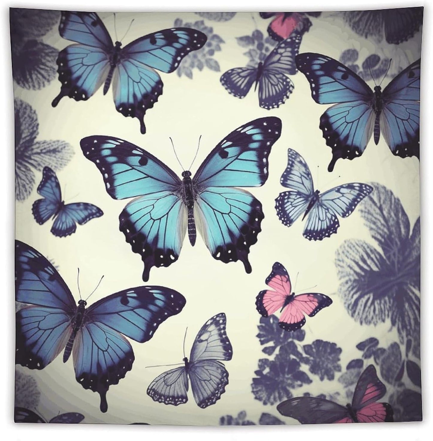 FodPand Beautiful Butterfly Tapestry Anti-fading Wall Tapestry with Installation Kit Backdrop Banner Multipurpose Aesthetic Tapestries Boho Wall Art Hanging Decorative Blanket 60"x60"