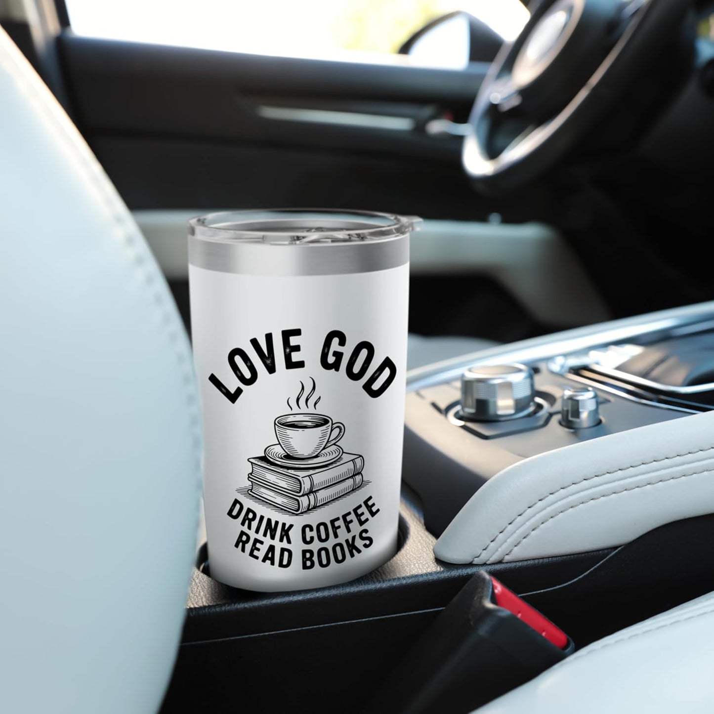 Love God Read Books Lover Coffee Mug Reading Stainless Steel Insulated Tumbler