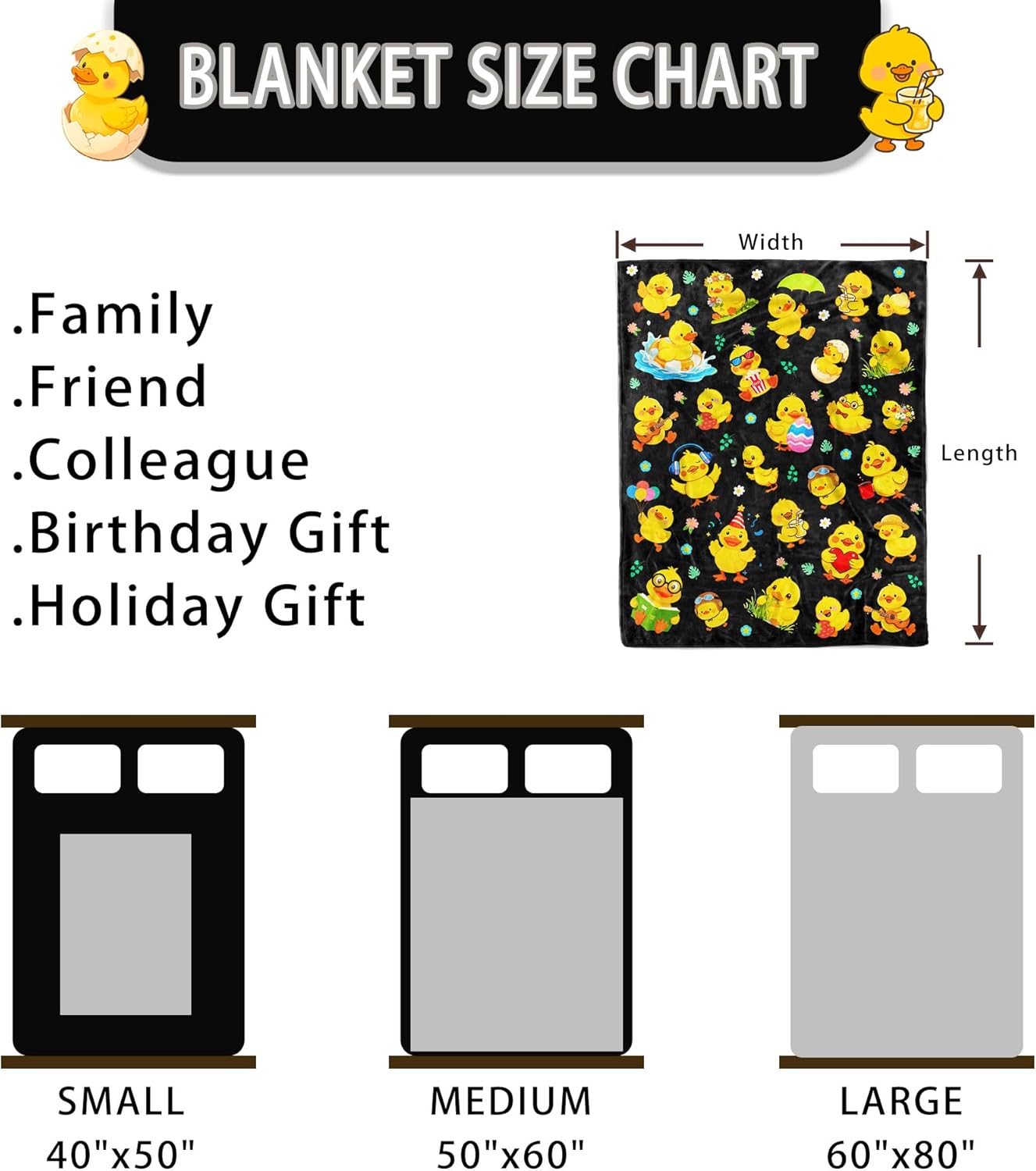 Duck Blanket Gifts Ultra Soft Flannel Ducks Throw Blanket Cartoon Duck Blanket Merch Gifts for Kids Adults 50"x40"