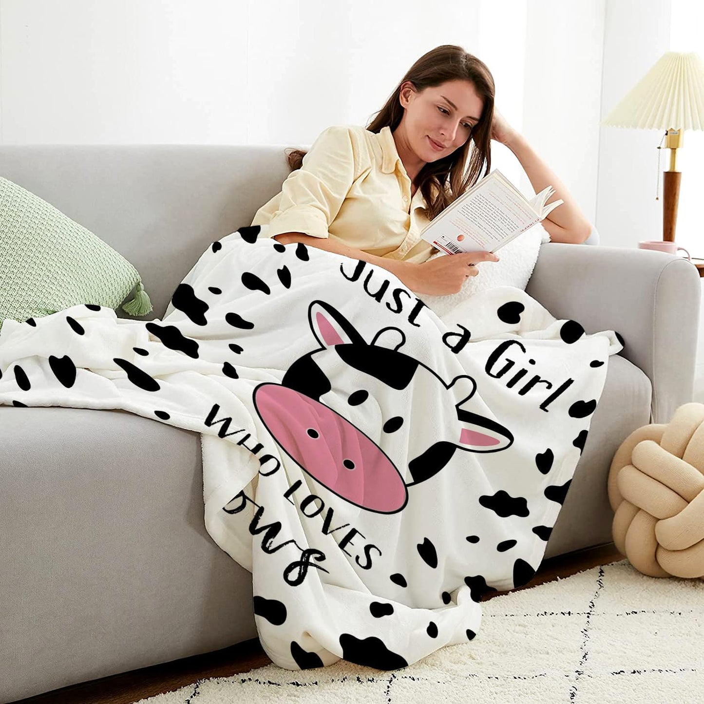 Cow Blanket Gifts for Women Cow Gifts for Cows Lovers Soft Flannel Cows Throw Blanket for Kids Adults 60"x50"