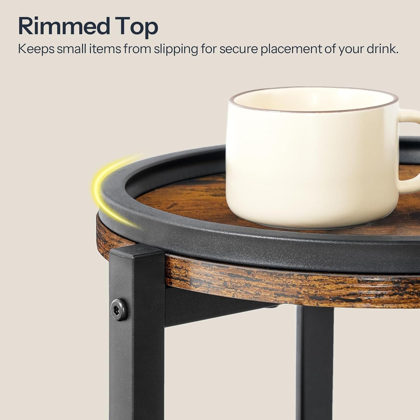 HOOBRO Small Round Side Table, 3-Tier Tall Coffee Drink Table for Sofa Couch, 28.7" H Slim Nightstand, Circle Wooden Accent Table for Living Room, Corner, Bedroom, Rustic Brown BF182BZ01