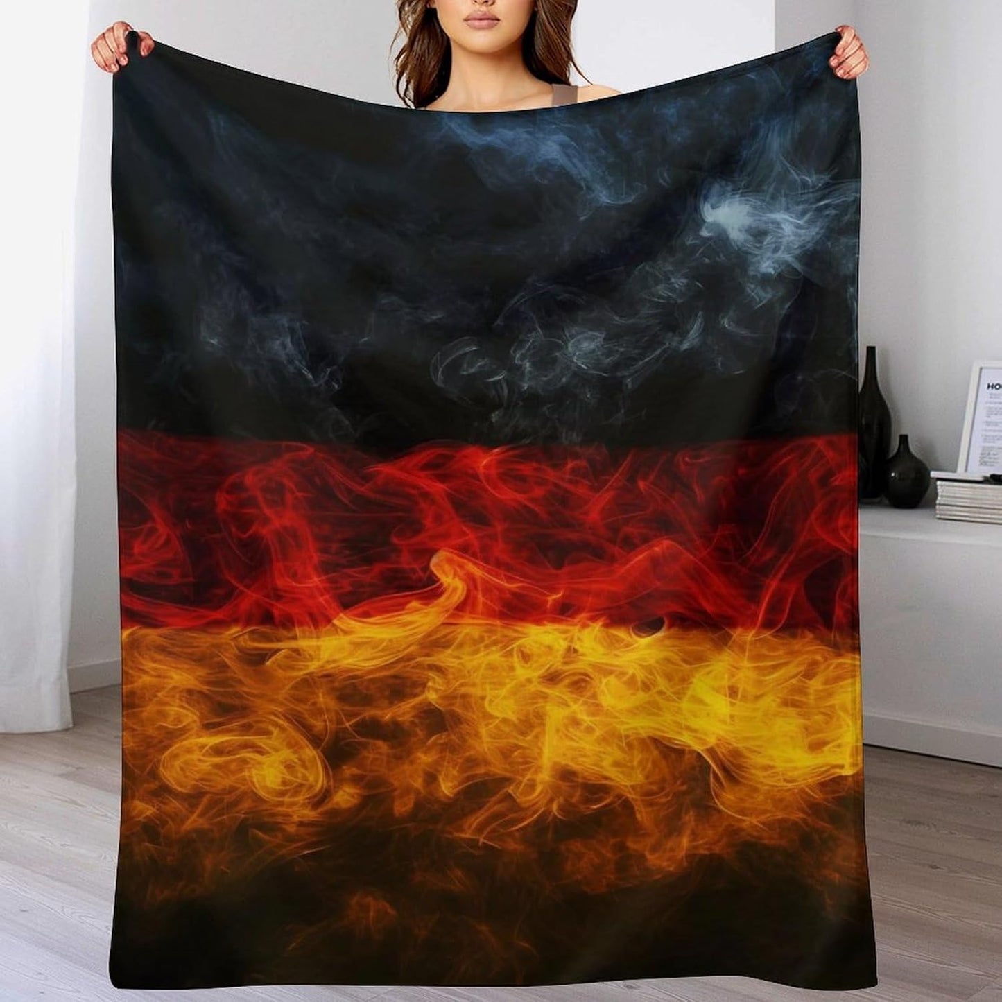 Germany Flag Throw Blanket for Couch Bed Plush Cozy Fuzzy Flannel Blanket for All Season 40"x50"