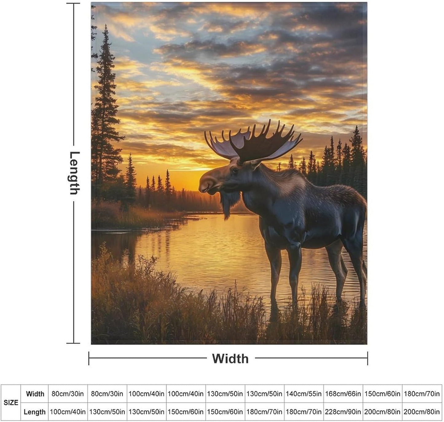 Moose Throw Blanket for Couch Bed Plush Cozy Fuzzy Flannel Blanket for All Season 30"x40"