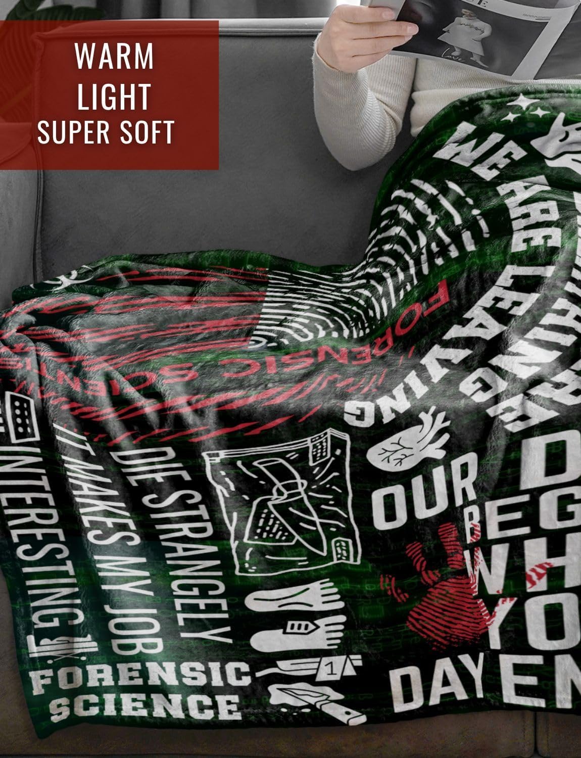 Forensic Science Gifts, Forensics cience Blanket, Gifts for Forensic Scientists, Medicolegal Physic Physiciansian, Medical Examiner, Coworker, Soft Throw Blanket 50" x 65"
