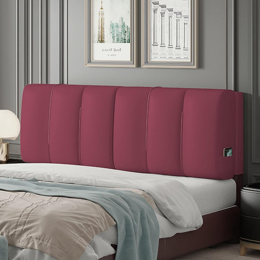 Headboard Bedside Cushion Sponge Fill Reading Pillows Lumbar Support Pad for Office Sofa Bed Window Backrest 2 Colors (Color : Red-B Size : 180X60X10CM) (Red b)