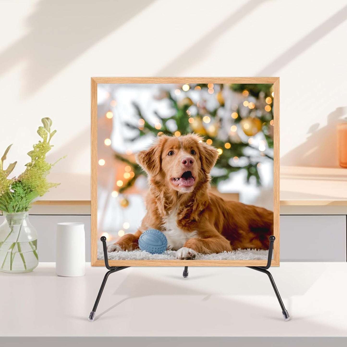 2 Pack 12 Inch Black Iron Plate Display Stands for Frames, Pictures, Photos, Books, Decorative Plates and Artworks