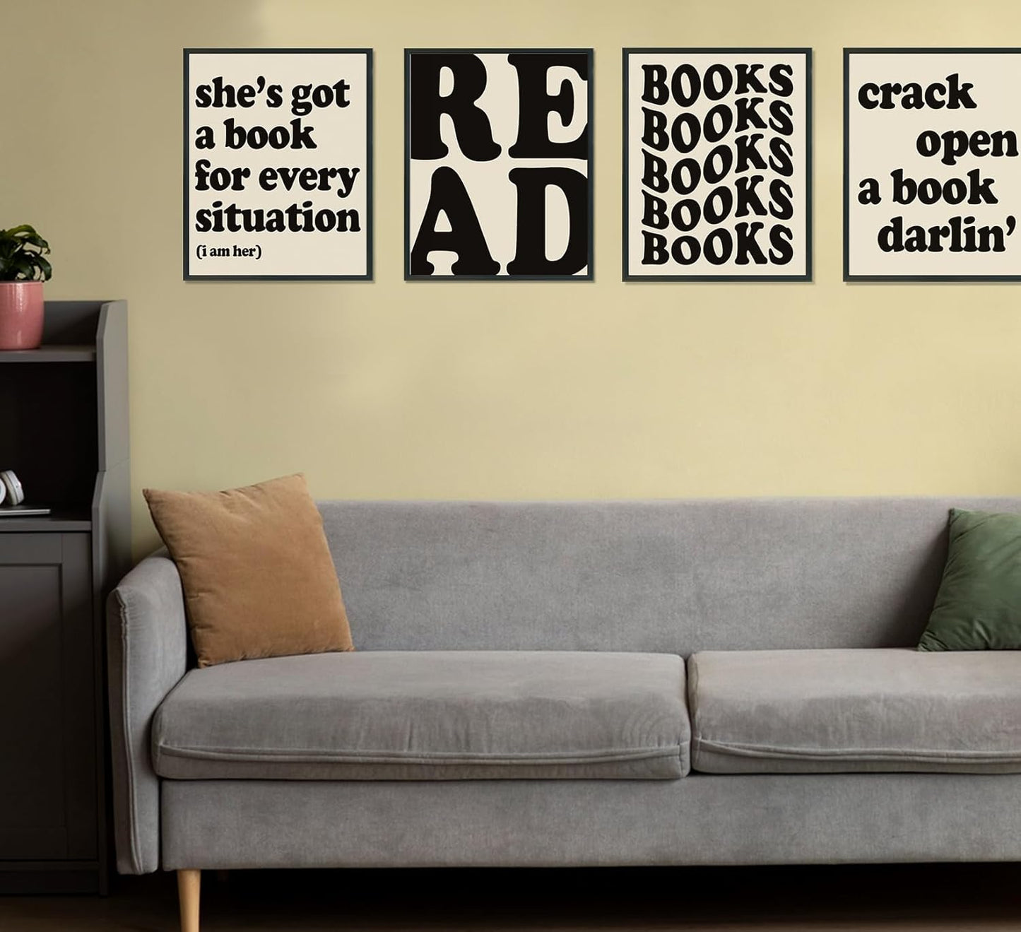 ULEGIE Book Decor, Book Club Decorations Reading Wall Art Decor, Reading Posters for Library, Vintage Books Wall Art Prints for Reading Corner Classroom Girl Room, 8x10 Inch Unframed