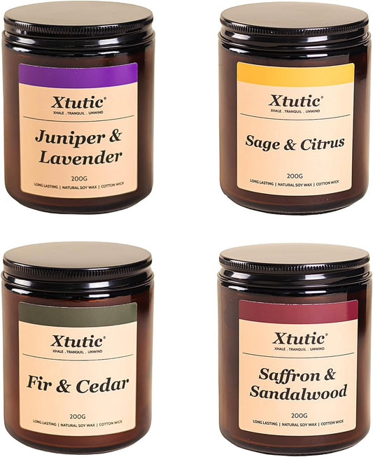 Brown Soy Wax Candle Gift Set - 28oz Large Jar,200-Hour Burn Time,Home Fragrance for Relaxation, Meditation,Gifts for Women, Housewarming, Home Decor