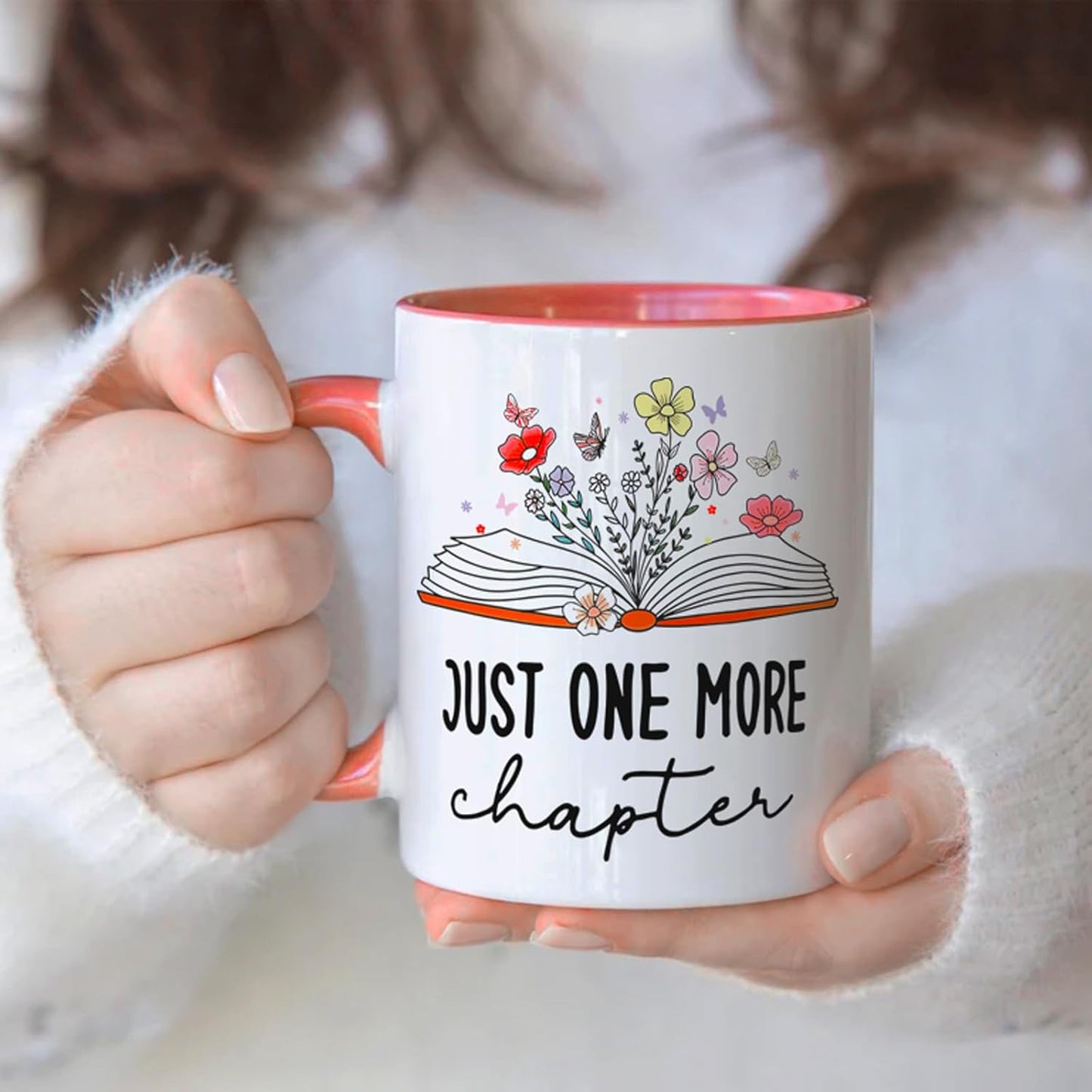 Book Lovers Gifts - Just One More Chapter Mug, Birthday Gifts for Women, Librarian Mug