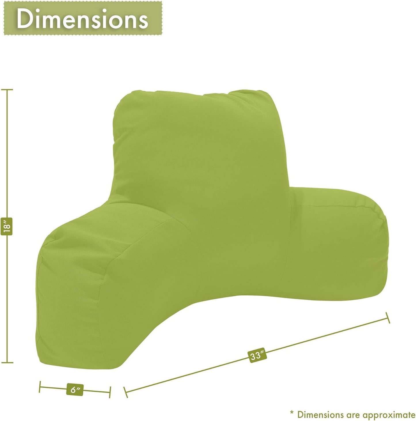 Majestic Home Goods Small Polka Dot Reading Pillow, Lime