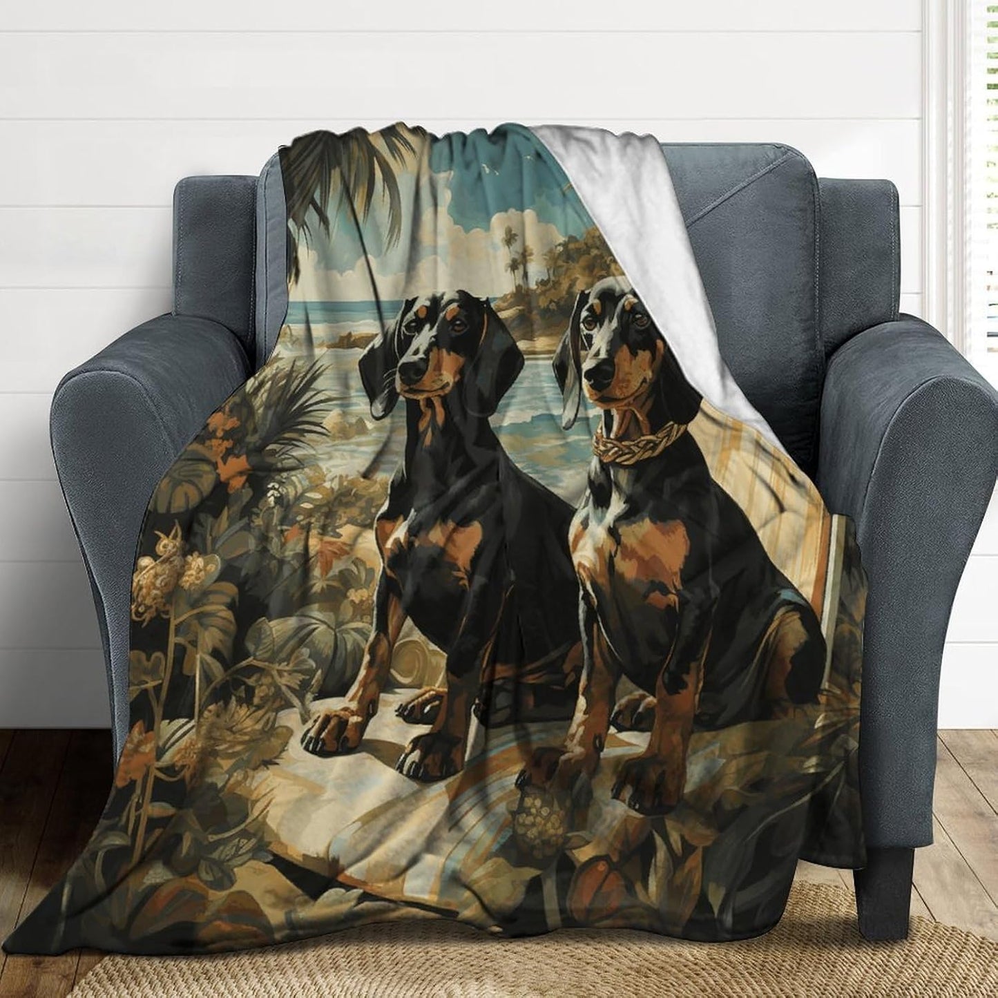 Dachshund Dog Bento Throw Blanket for Couch Super Soft Warm Lightweight Throw Blankets Cozy Flannel Bed Blanket Cute Decorative Blankets for All Seasons Home Decor Gift 60"*80"（150 * 200cm）