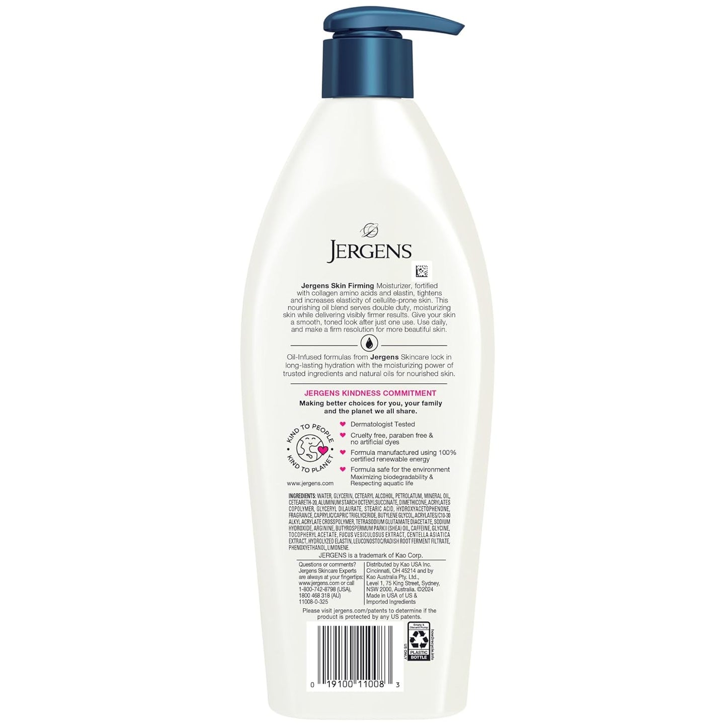 Jergens Skin Firming Body Lotion for Dry to Extra Dry Skin, Skin Tightening Cream with Collagen and Elastin, Dermatologist Tested, Hydralucence Blend Formula, 16.8 Oz, Pack of 3