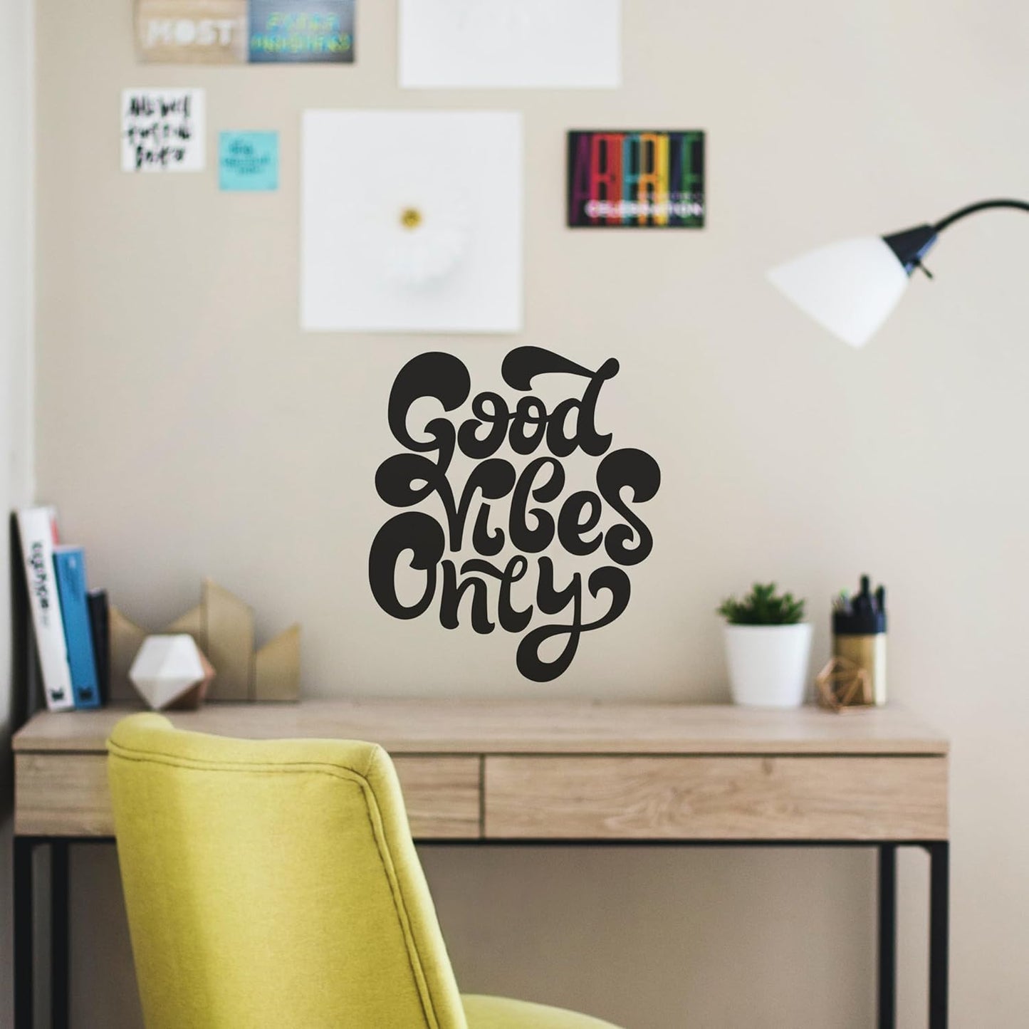Inspirational Wall Decals for Bedroom Motivational Decal Quote Positive Kids Word Sayings Sticker Home Office Sign Classroom Decor Art Removable Vinyl Decorations (Good Vibes 5 (10x12))
