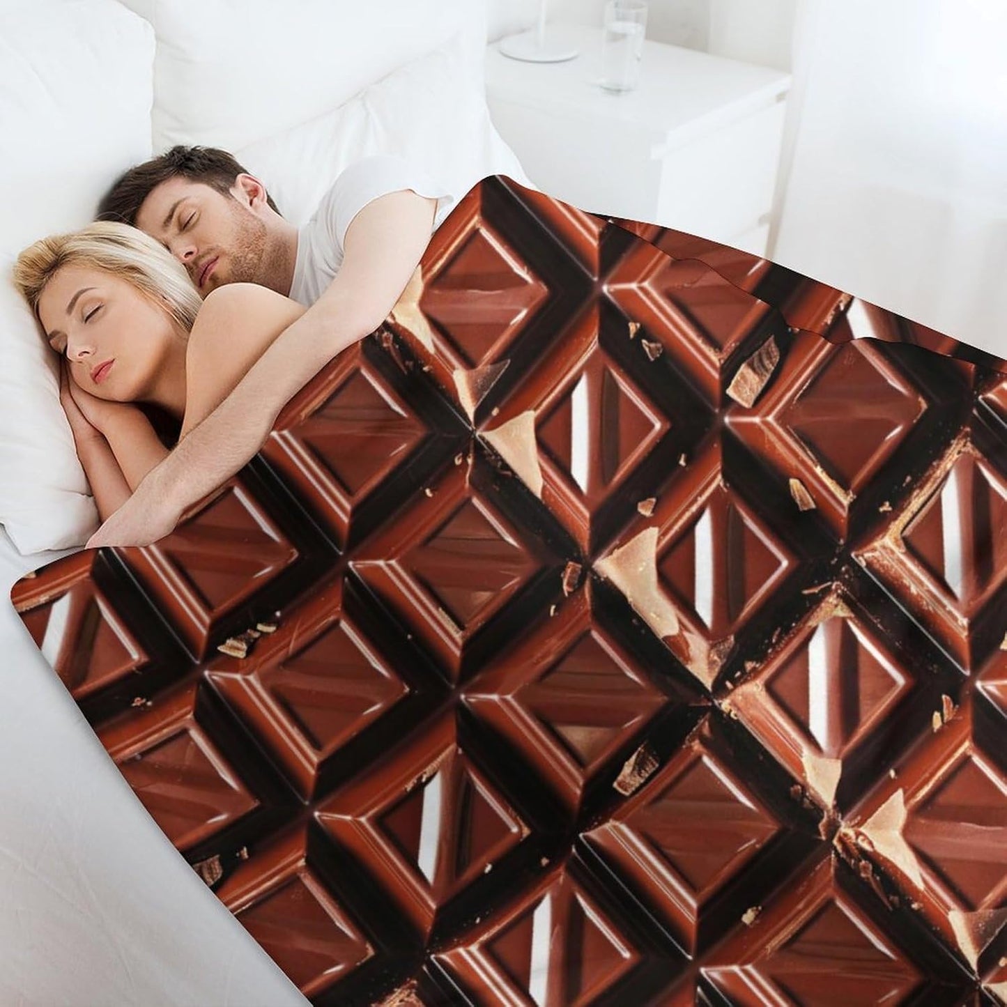 Chocolate Throw Blanket - Soft Flannel Chocolate Blankets for Teens Adults Women Men Chocolate Lovers - Warm Food Throw Blankets for All Season Lap, Chair, Sofa - 70"x50"