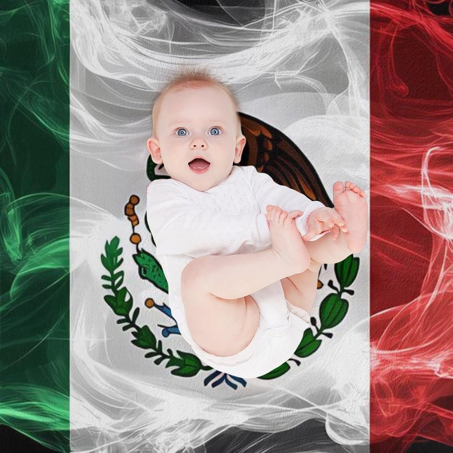 Mexico Mexican Fiag Throw Blanket for Couch Bed Plush Cozy Fuzzy Flannel Blanket for All Season 60"x80"