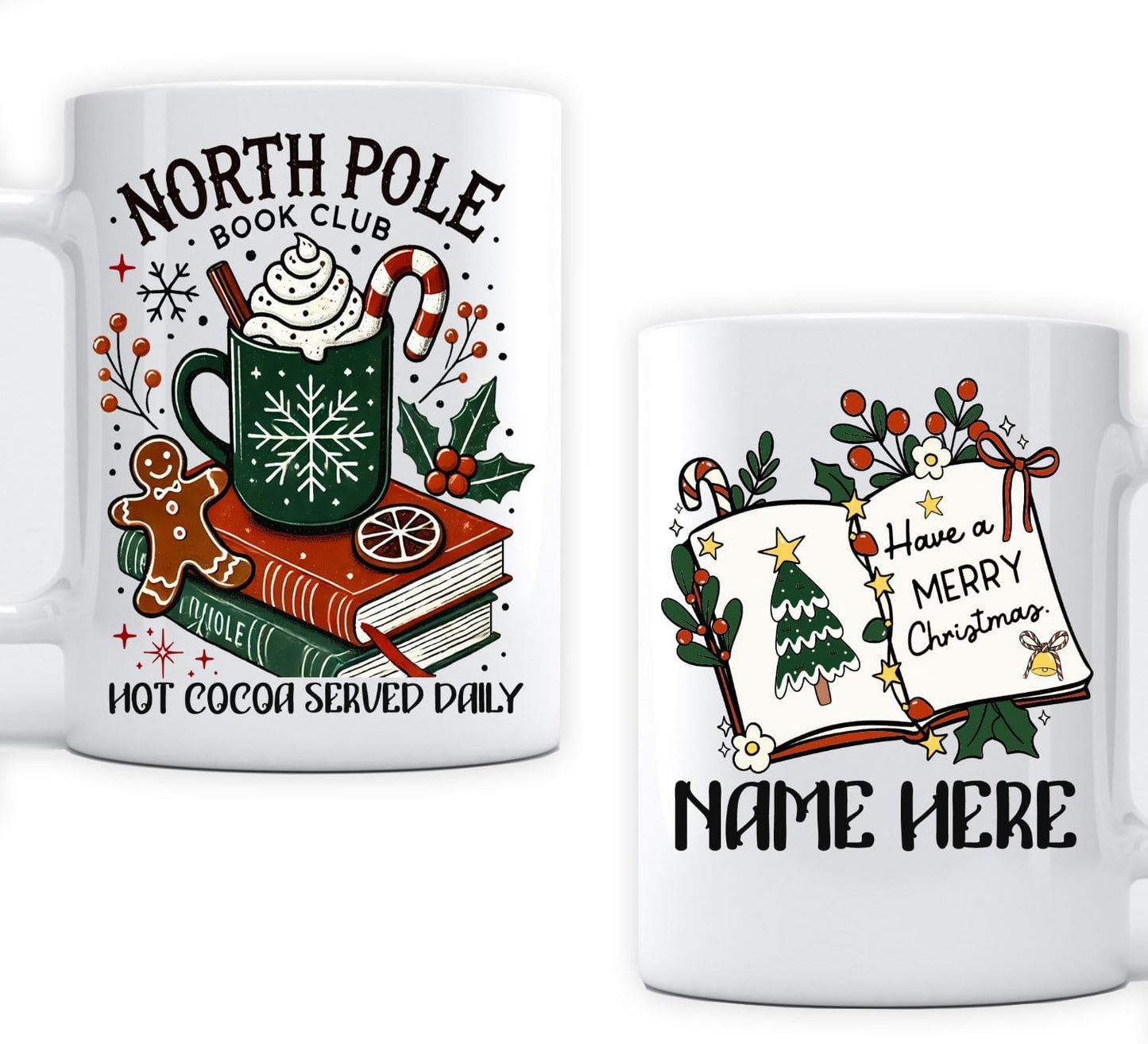 Bookclub Lover Ceramic Mug 11oz Cozy Personalized Reading Gift for Merry Christmas Bookish