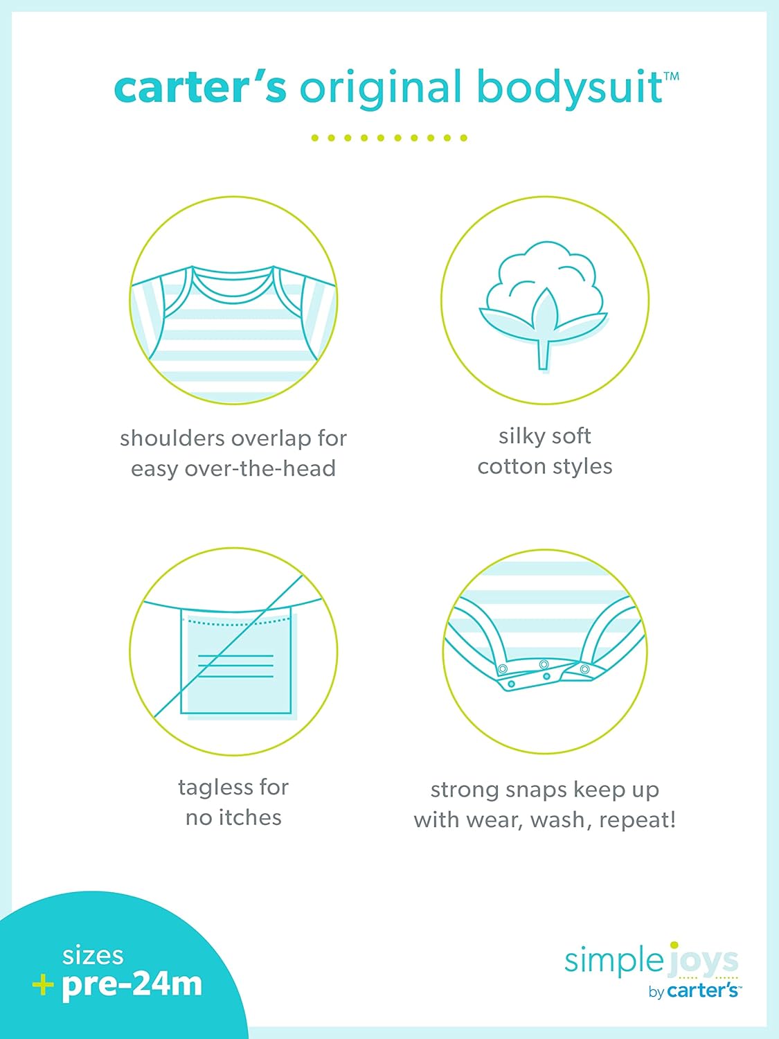 Simple Joys by Carter's Baby-Boys Long-Sleeve Bodysuit Pack of 5Bodysuit