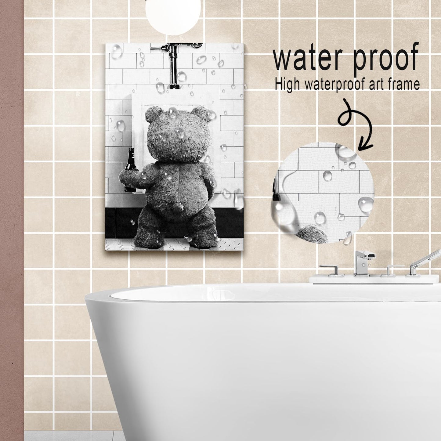 DIHSIEG Inspirational Canvas Wall Art funny bathroom wall art Print Poster, Frameless Canvas Decor,With hook, can be placed on the table,Motivational Prints,Dark 12x16 Inch