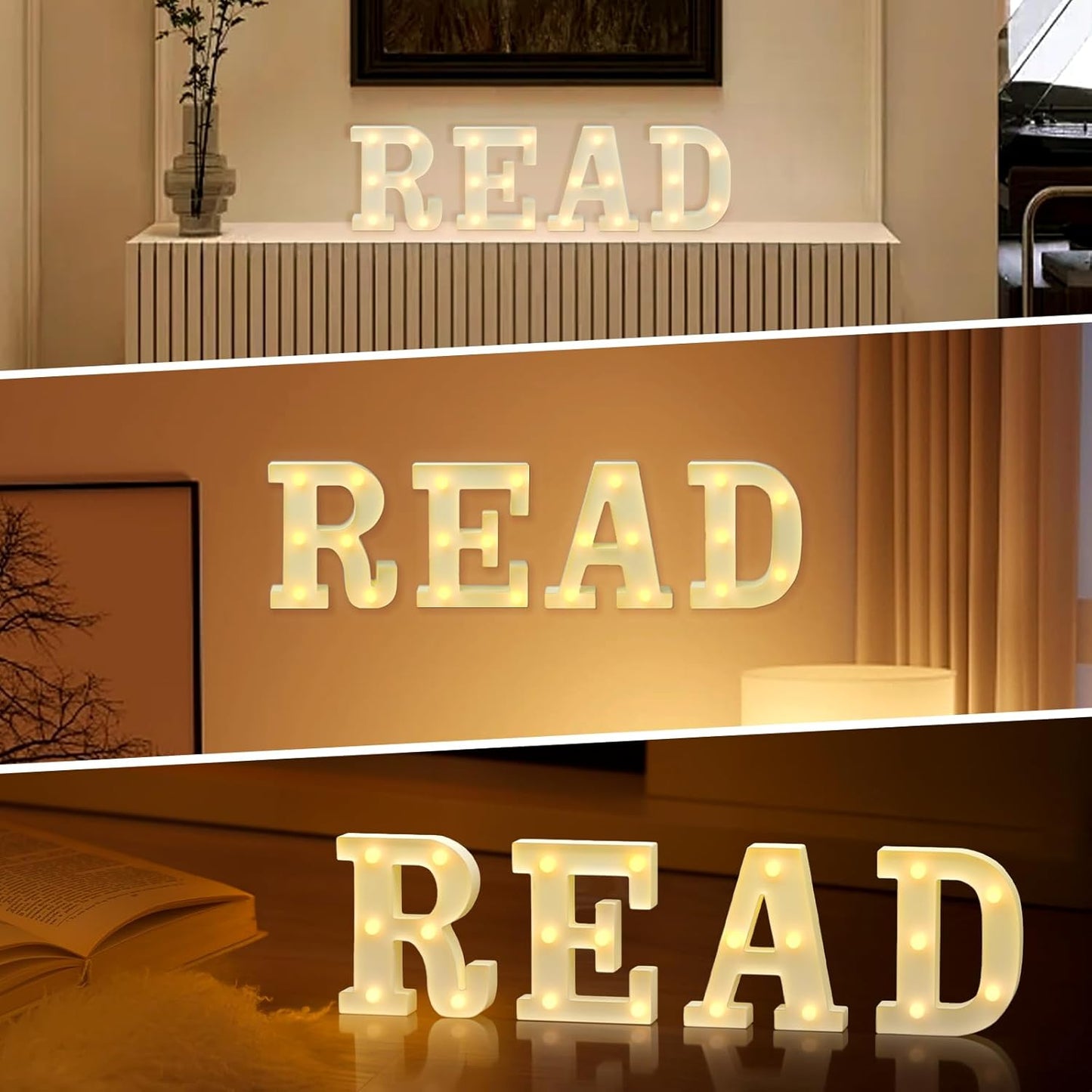 Reading Corner Decor For Classroom Read Sign Letters For Wall Decor Library Decor Classroom Wall Decor Light Up Letters 4PCS