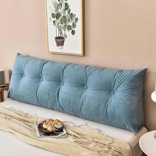 Large Wedge Pillows Headboard Triangular Rest Reading Pillow, Lumbar Support Cushion Waist Backrest, Soft Sofa Daybed Positioning Bolster with Removable Cover