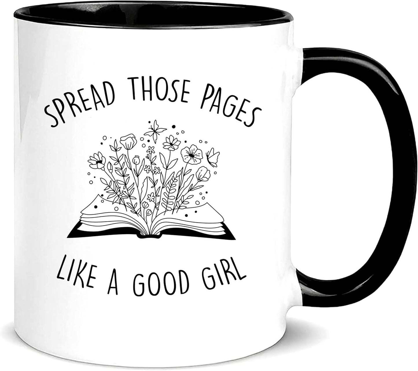 Funny Good Girl Reader Mug, Spread Those Pages Like a Good Girl, Funny Reading, Book Lover, Spicy Reader, 11oz Ceramic Coffee Mug/Tea Cup
