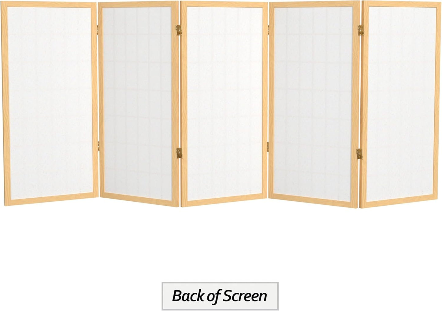 3 ft. Short Window Pane Shoji Screen - Natural - 5 Panels