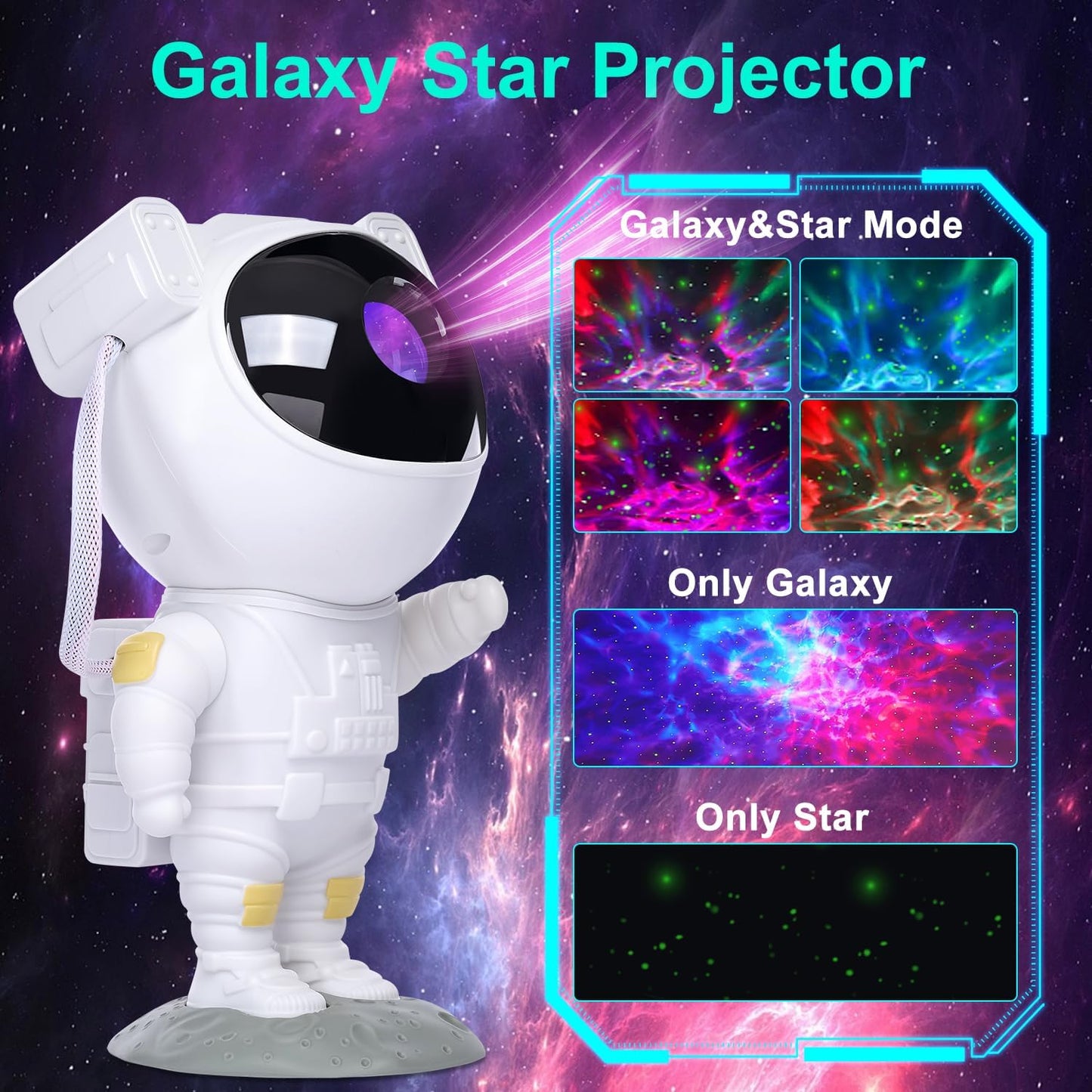 Star Projector Galaxy Night Light,Birthday Gifts Toys for 2-10 Year Old Boys Girls- Astronaut Starry Nebula Ceiling LED Lamp with Timer and Remote,Projection Lights for Bedroom Décor