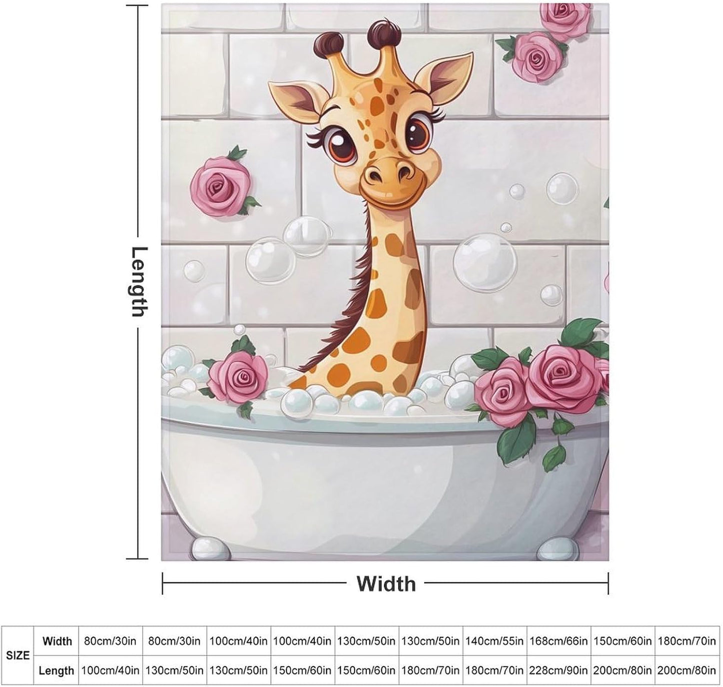Funny Bathroom Giraffe Throw Blanket for Couch Bed Plush Cozy Fuzzy Flannel Blanket for All Season 40"x50"