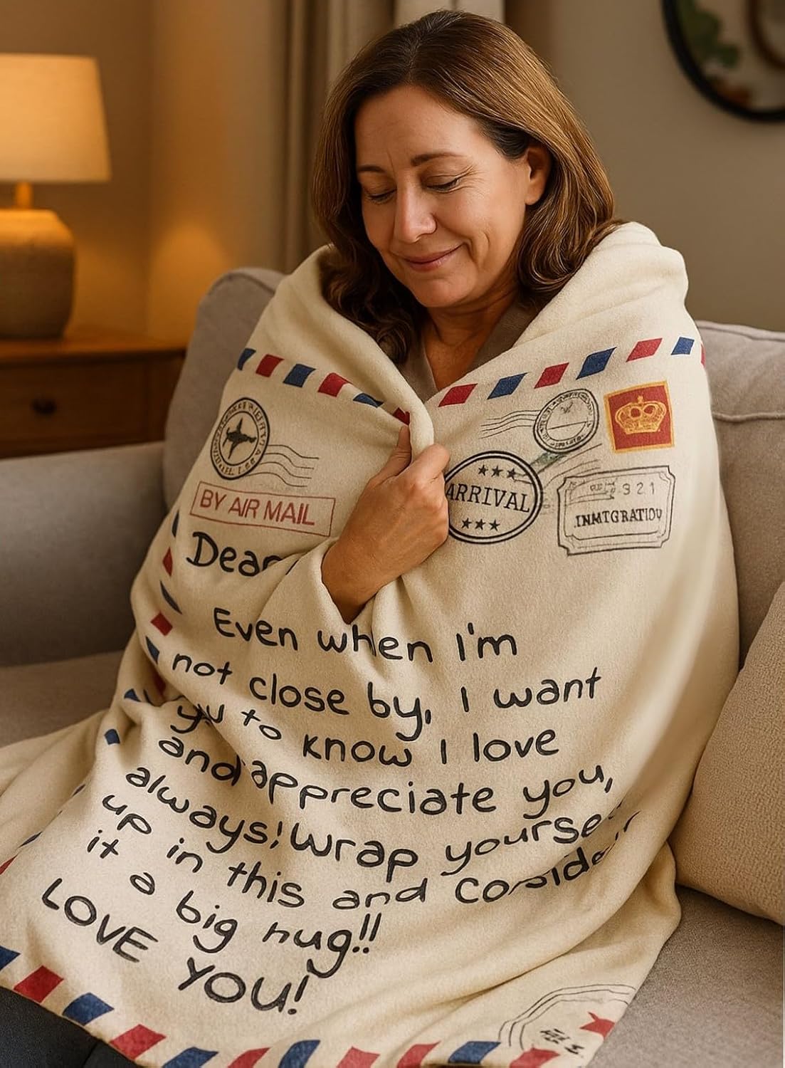 Mom's Blanket from her Daughter or Son, Super Soft Flannel with a Heartfelt Message, Warm and Cozy Gift for Mother's Day, Christmas, and Gifts for mom Birthday, Sentimental Blanket for mom (50x60)
