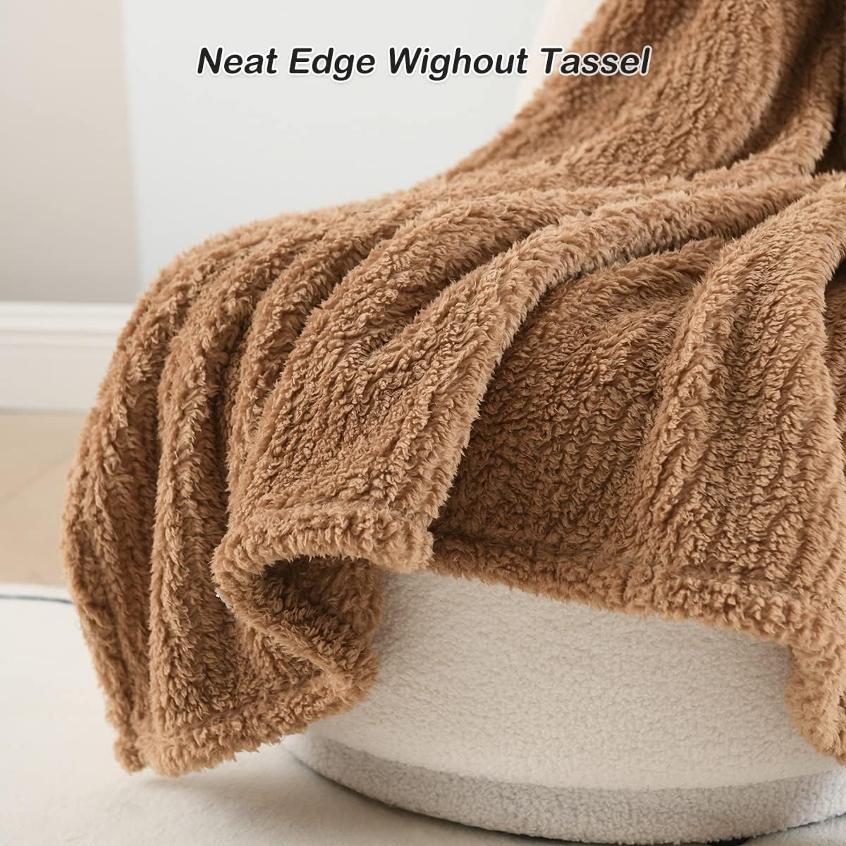 Ultra Soft Cozy Sherpa Throw Blanket, Brown Pattern Reversible, Light Weight Warm Decorative Boho Style Throw Blanket Cover for Sofa, Couch, Bedroom,Travel, 60”x80”